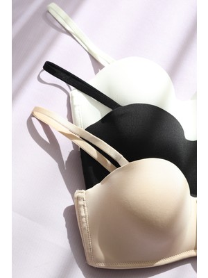 Lovenel Lol Up Push Up Balenli Siyah Renk Sütyen