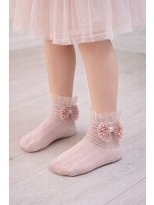 Gigi Giyim Inci Aksesuarlı Kız Çocuk Soket Çorap