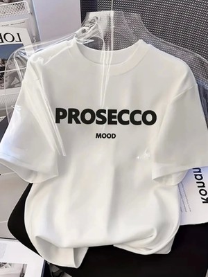 Stelol Baskılı Oversize Bisiklet Yaka T-Shirt - Beyaz