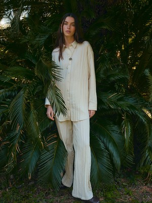 Lc Waikiki Yeni Sezon Beli Lastikli Dokulu Kadın Pantolon