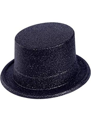 DS LLC Ieg™ Siyah Renk Uzun Plastik Simli Parti Şapkası DSLLCRS-ETIEG34