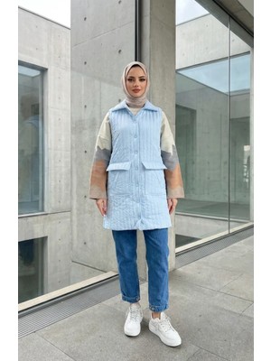 Sefa Merve Kapitone Yelek 71152-02 Bebek Mavisi