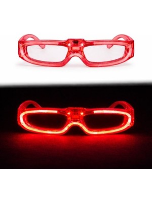 DS LLC Ieg™ Kırmızı LED Işıklı Parti Gözlüğü 3 Modlu – Glow &amp; Gece Eğlence Gözlüğü D
