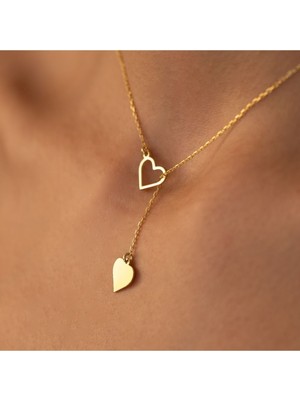 PremiumPort Şık Kalpli Gümüş Kolye, Zarif ve Parlak Takı Tasarımı