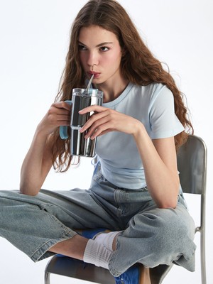 Lc Waikiki Yeni Sezon Bisiklet Yaka Kadın Tişört