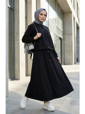 Cepli Pamuklu Tesettür Ikili Takım 0238-06 Siyah