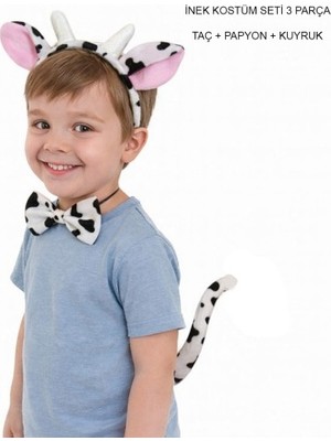 DS LLC Ieg™ Inek Kostüm Aksesuar Seti 3 Lü - Taç Papyon Kuyruk DSLLCRS-ETIEG34