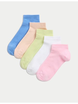 Marks & Spencer 5'li Pamuk Karışımlı Ribanalı Spor Çorap