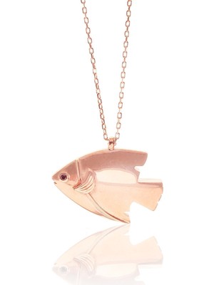 PremiumPort Şık Kadın Balık Kolye, Zarif Takı, Modern Tasarım, Hediye Seçeneği