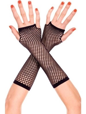 DS LLC Ieg™ Siyah Renk Uzun File Eldiven - Örgü Eldiven Siyah Renk DSLLCRS-ETIEG34