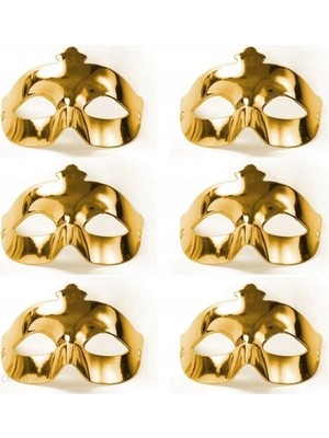 DS LLC Ieg™ Altın Metalize Renk Düz Balo Parti Maskesi DSLLCRS-ETIEG34