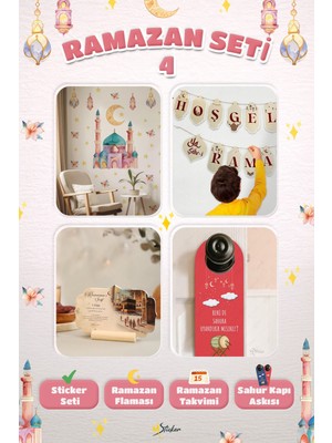 Msticker Ramazan Ayı Sticker Oyun ve Etkinlik Seti, 5 Li Set Çocuklar Için Ramazan Süsleme ve Etkinlik Seti3