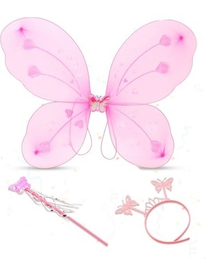 DS LLC Ieg™ Toz Pembe Kelebek Kanadı Tacı ve Sopası DSLLCRS-ETIEG34