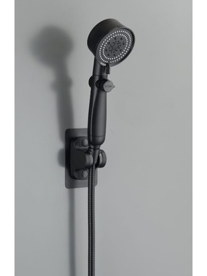 DS LLC Royal Siyah Pervaneli Kademeli Stoplu  Duş Başlık (4887)