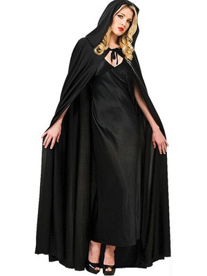 DS LLC Siyah Renk Kapşonlu Pelerin 120 cm (4887)