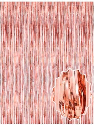 DS LLC Ieg™ Rose Gold Püsküllü Kapı Perdesi - Parti, Bekarlığa Veda, Doğum Günü 1x2 M Dsllcrs-Et
