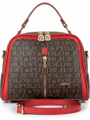 Pratik ve Şık Çok Bölmeli Tasarım - Just Polo Kadın Çantası 2057 Kırmızı