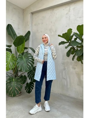 Çıtçıtlı Kapitone Yelek 71150-05 Bebek Mavisi