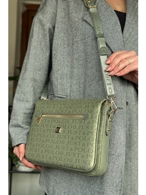 Pratik ve Şık Çok Bölmeli Tasarım - Just Polo Kadın Çantası 2068 Yeşil