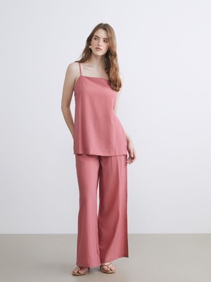 Lc Waikiki Yeni Sezon Beli Lastikli Geniş Paça Kadın Pantolon