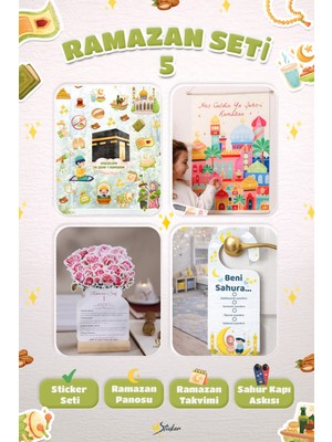 Msticker Ramazan Ayı Sticker Oyun ve Etkinlik Seti, 4 Lü Set Çocuklar Için Ramazan Süsleme ve Etkinlik Seti5