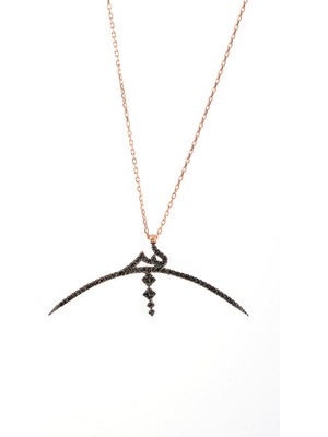 PremiumPort 925 Ayar Gümüş Siyah Taşlı Zarif Kolye, Şıklık ve Şıklık Dolu Takı