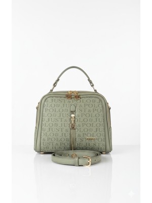 Pratik ve Şık Çok Bölmeli Tasarım - Just Polo Kadın Çantası 2057 Yeşil
