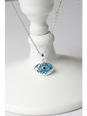 PremiumPort Mavi Göz Nazar Boncuklu 925 Ayar Gümüş Kolye, Şık ve Zarif Takı