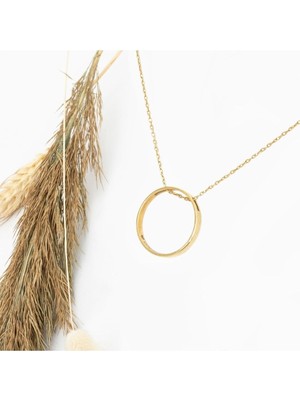 PremiumPort Özel Tasarımlı Renkli Gümüş Yüzüklü Kolye, Şık ve Zarif Takı