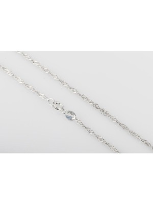 PremiumPort 925 Ayar Gümüş Singapur Model Zincir Kolye 1,7 Mm, Zarif ve Şık Tasarım