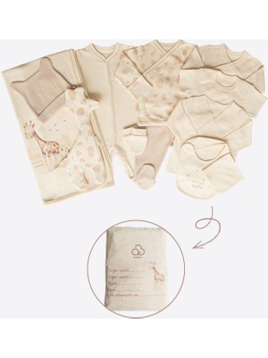 Kitikate Organik Gıraffe 12'li Hastane Çıkış Seti Bej