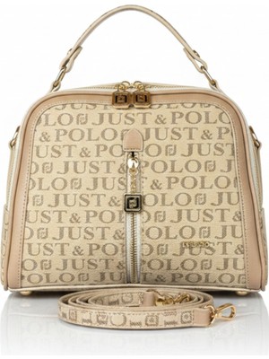 Pratik ve Şık Çok Bölmeli Tasarım - Just Polo Kadın Çantası 2057 Kum