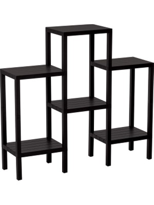 DS LLC 6 Raflı - Siyah Modüler Ünite Plastik 108X100X29 cm (4887)