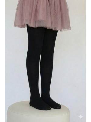 Bemp 2'li 50 Den Düz Çocuk Külotlu Çorap Siyah - 5-6 Yaş