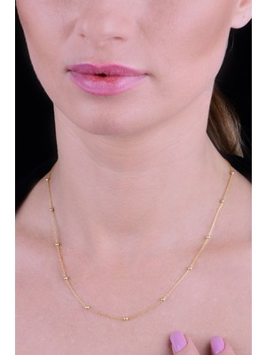 PremiumPort Parlak 45 cm Gümüş Top Zincir, Şık ve Zarif Takı Aksesuarı