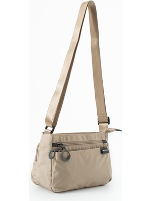 OZER6020-SANMORRIS Kadın 4 Bölmeli Suya Dayanıklı Paraşüt Kumaş Ayarlanabilir Çapraz Askılı Çanta