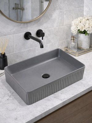 Fualora Seramik Çanak Lavabo Batarya Deliksiz 50*34*13 cm