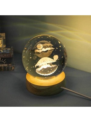 DS LLC Ieg™ Işıklı Ahşap Altlıklı Cam Küre DSLLCRS-ETIEG34