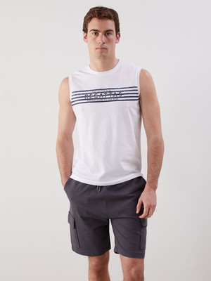 Lc Waikiki Yeni Sezon Bisiklet Yaka Baskılı Erkek Kolsuz Tişört