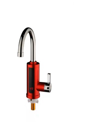Wevolt Renkli (Kırmızı) Elektrikli Ani Su Isıtıcı Termal Şofben Musluk (Alttan Giriş)