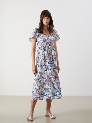 Lc Waikiki Yeni Sezon U Yaka Çiçekli Elbise