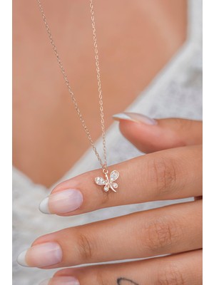 PremiumPort 925 Ayar Gümüş Rose Minik Yusufcuk Kolye, Şık ve Zarif Tasarım