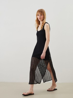 Lc Waikiki Yeni Sezon U Yaka Ajurlu Plaj Elbisesi