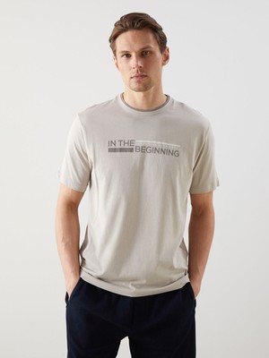 Lc Waikiki Yeni Sezon Bisiklet Yaka Kısa Kollu Baskılı Penye Erkek Tişört