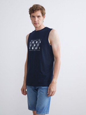 Lc Waikiki Yeni Sezon Bisiklet Yaka Baskılı Erkek Kolsuz Tişört