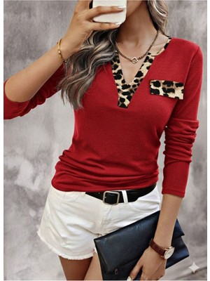 Stelol Kadın Uzun Kollu V Yakalı Kaşkorse Bluz