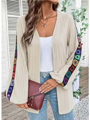 Stelol Kadın Uzun Kollu Önü Açık Şardonlu Kaşkorse Ceket