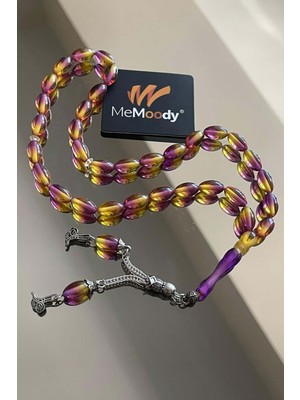 Alpaka Püsküllü Sarı/mercan/yeşil Sürmeli Sıkma Toz Kehribar Erkek Tesbih