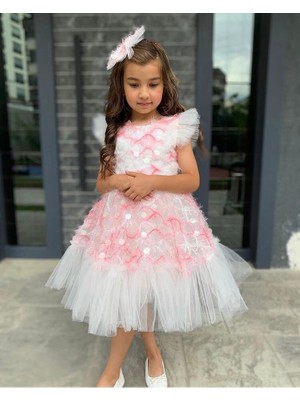 Lunas Tekstil Tokalı Pullu Tüylü Elbıse