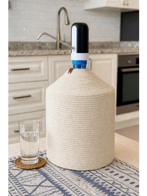 Doğal Hasır Örgü 19L Damacana Kılıfı - Organizer